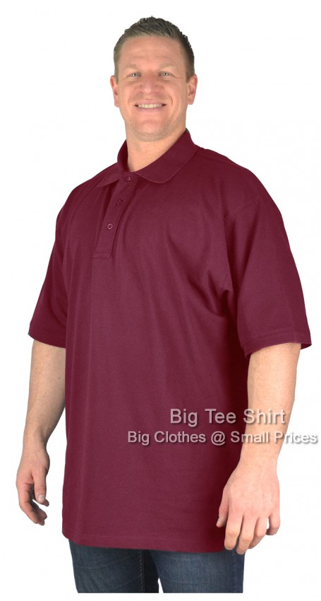 Burgundy Big Tee Shirt Duran Plain Cotton Polo Shirt