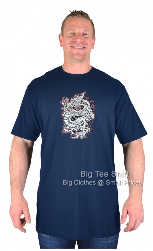 Navy Blue Big Tee Shirt Scary Serpent T-Shirt
