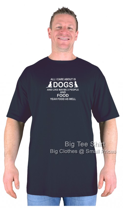 Black Big Tee Shirt Dogs and Food T-Shirt 