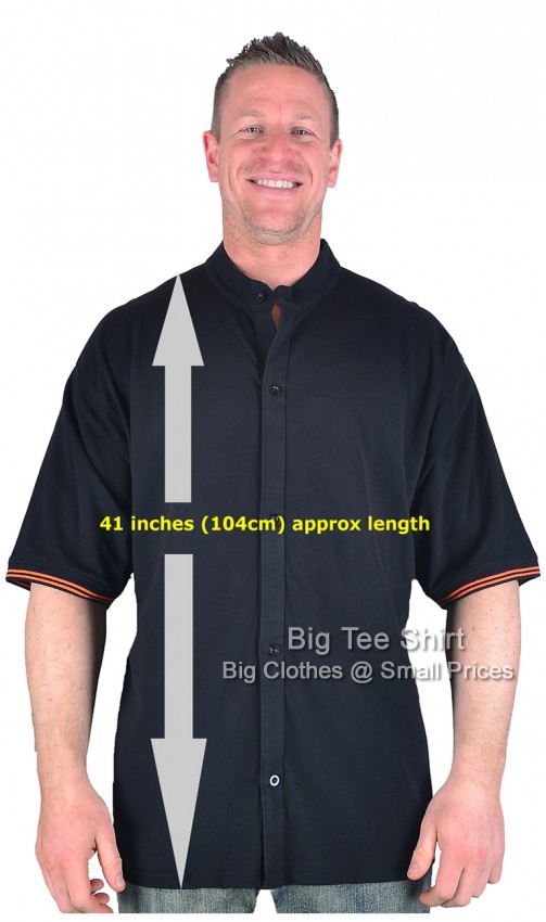 Black Big Tee Shirt Troy Extra Tall Grandad Shirt 