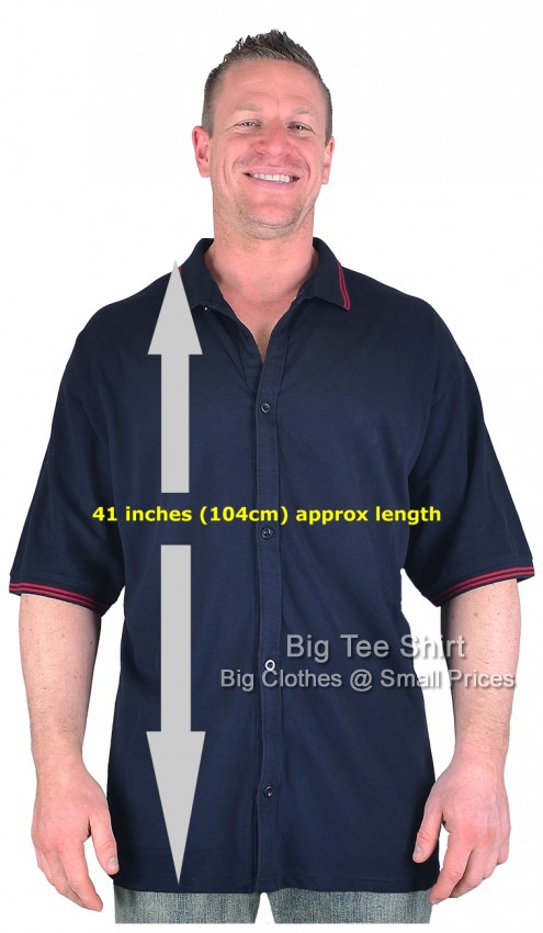 Navy Blue Big Tee Shirt Jules Extra Tall Polo Shirt