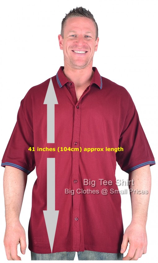 Burgundy Red Big Tee Shirt Jules Extra Tall Polo Shirt
