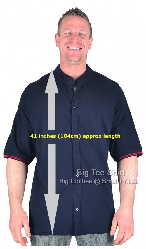 Navy Blue Big Tee Shirt Troy Extra Tall Grandad Shirt 