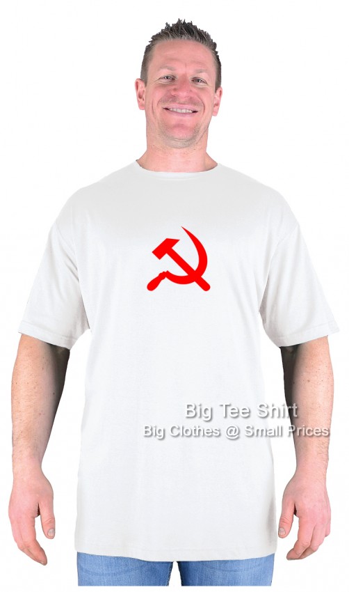 White Big Tee Shirt Hammer & Sickle T-Shirt 