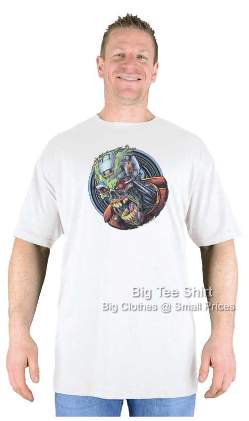 White Big Tee Shirt Skullinator T-Shirt
