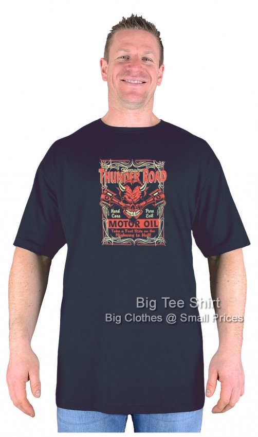 Black Big Tee Shirt Thunder Rider Biker T-Shirt