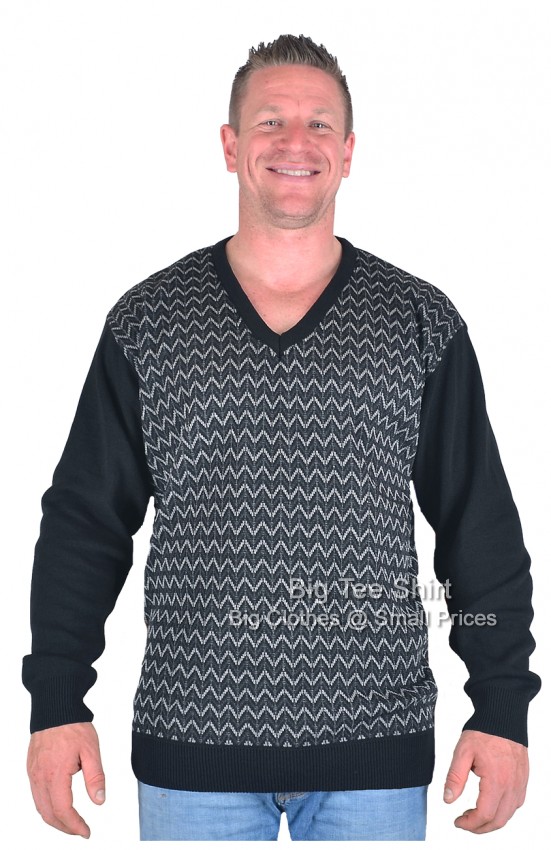 Black Invicta Hobs V-Neck Sweater Sizes 2XL 3XL 4XL 5XL