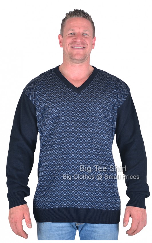 Navy Invicta Hobs V-Neck Sweater Sizes 2XL 3XL 4XL 5XL
