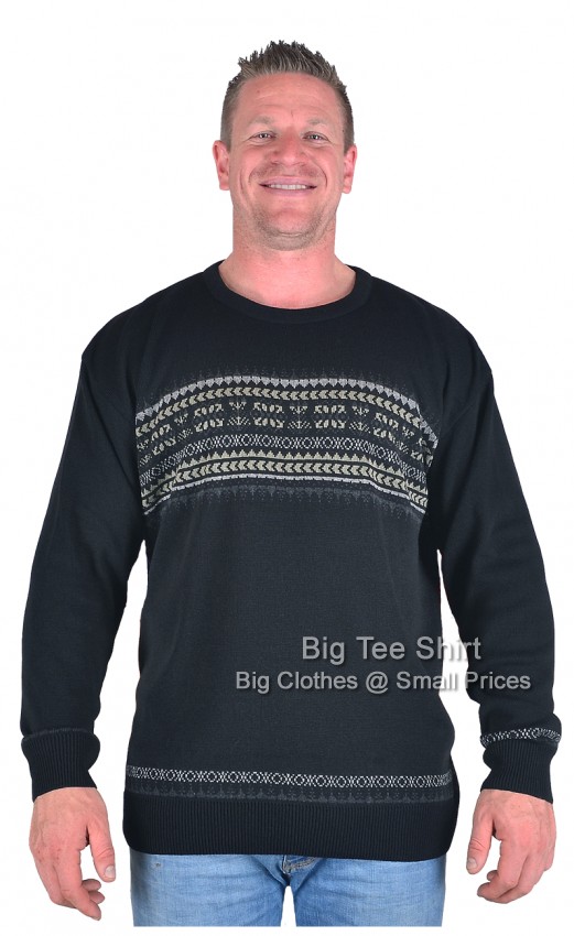 Black Invicta Lens Crew Neck Sweater Sizes 2XL 3XL 4XL 5XL