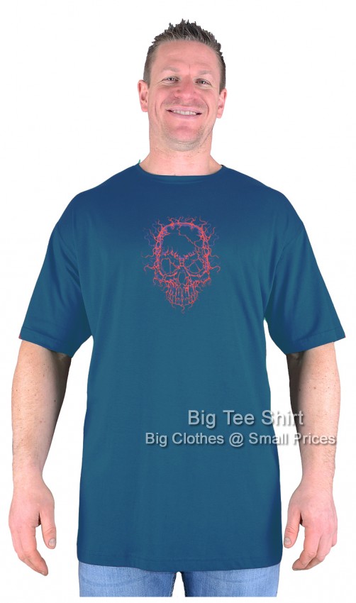 Petrol Blue Big Tee Shirt Bright Skull T-Shirt