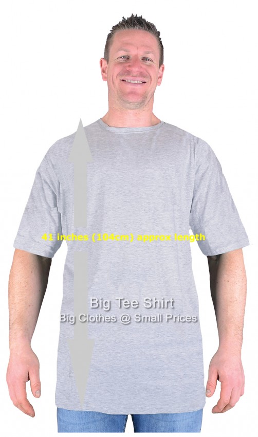Silver Grey Big Tee Shirt Long Tall T Shirt/Nightshirt
