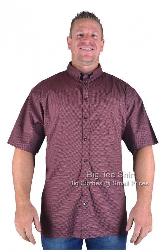 Burgundy Red Big Tee Shirt Trueman Short Sleeve Shirt 