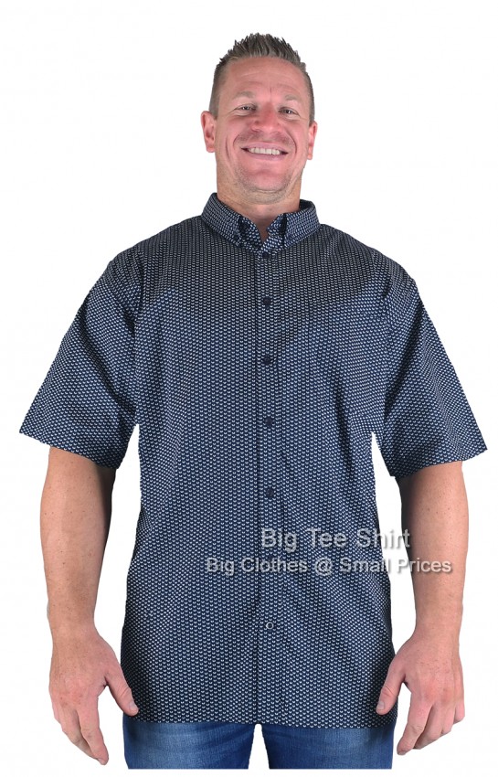 Navy Blue Big Tee Shirt Gower Short Sleeve Shirt