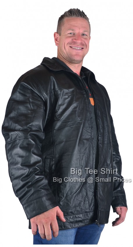 Black Kam Abel Leather Jacket Sizes 2XL 3XL 4XL 5XL 6XL 7XL 8XL