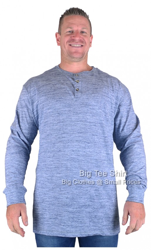 Blue Reno D555 Mack Long Sleeve Grandad Shirt 